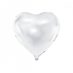 Balon foliowy serce  białe   -1 szt *